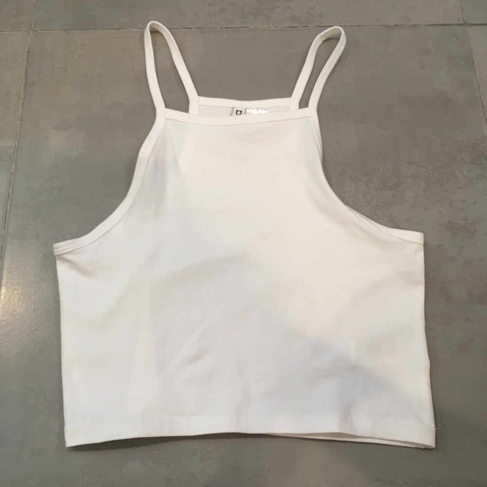 white cropped tank top